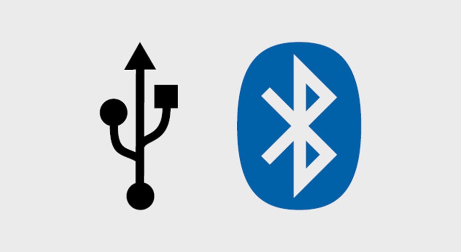 Bluetooth and USB symbols